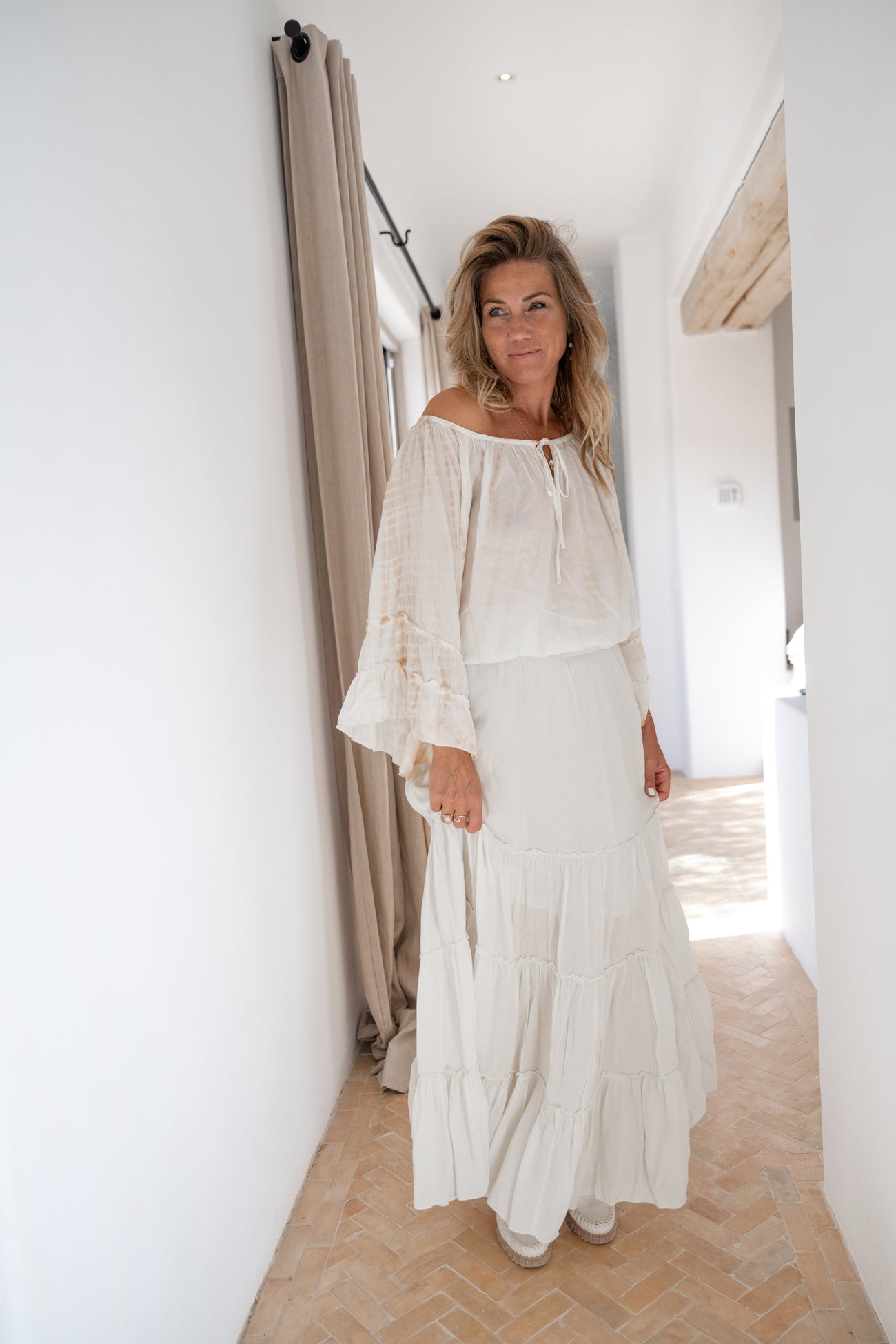 Bohemian blouse in powder tie dye van ibzmode, Brands of Ibiza