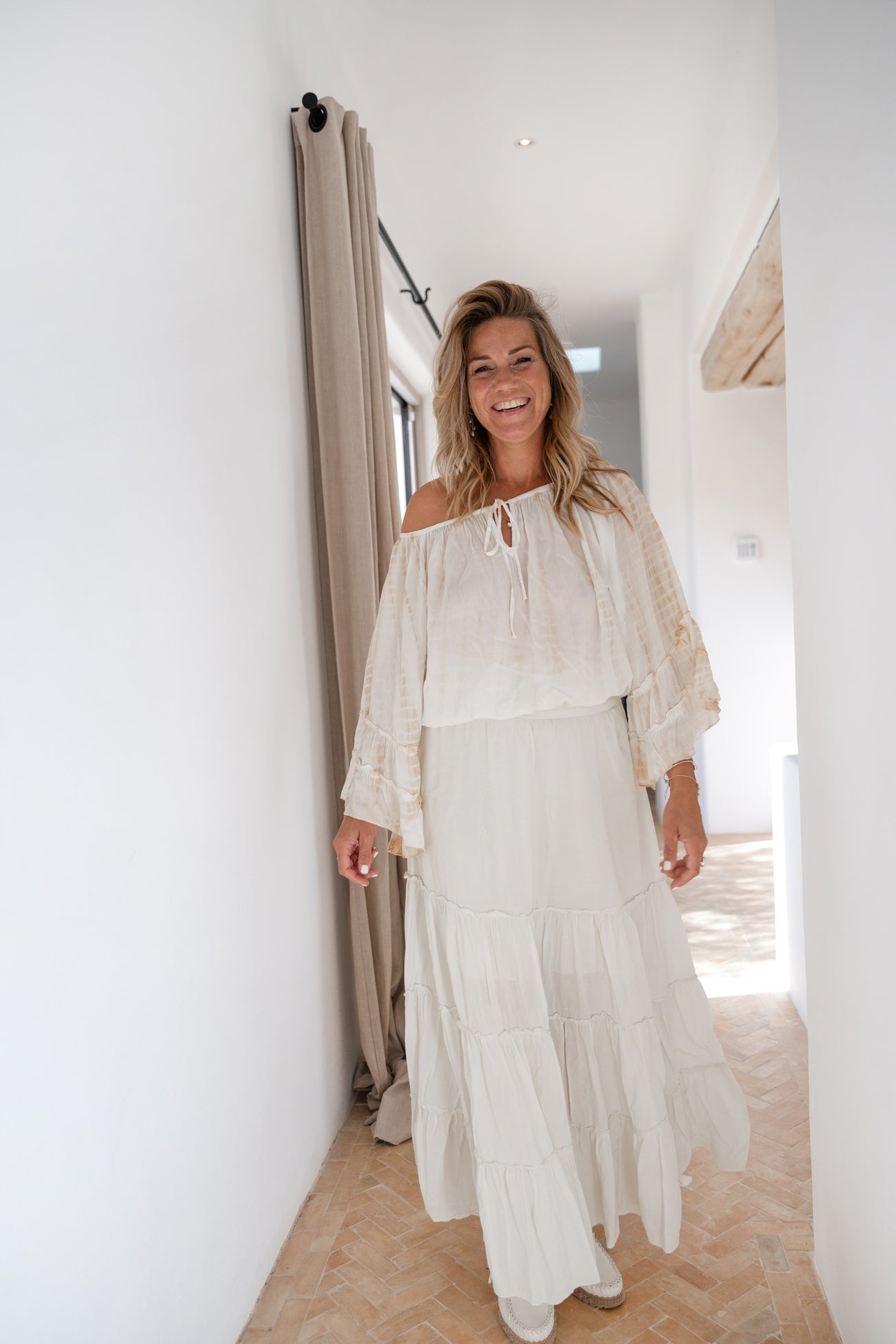 Bohemian blouse in powder tie dye van ibzmode, Brands of Ibiza