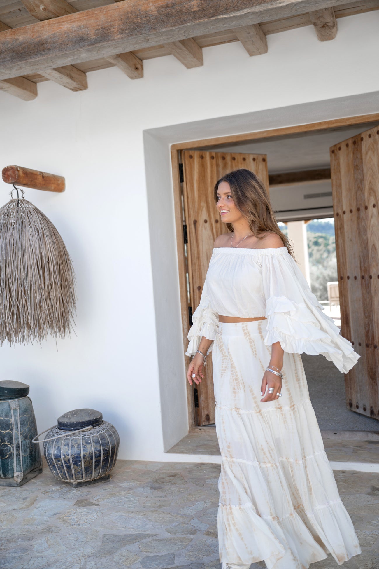 Bohemian top in ecru van ibzmode, Brands of Ibiza