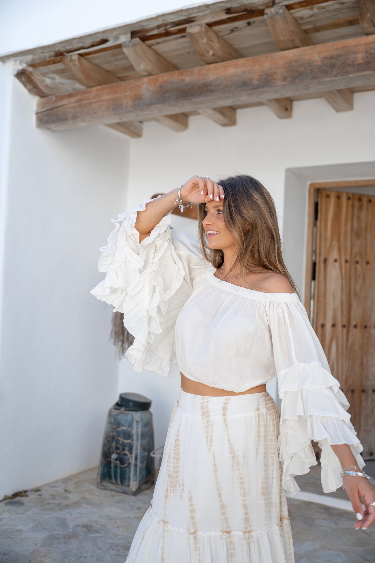 Bohemian top in ecru van ibzmode, Brands of Ibiza