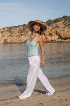 Isla Ibiza white bohemian pants Vejer relaxed fit