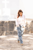 Isla Ibiza women worker jeans Nijar blue with straight fit