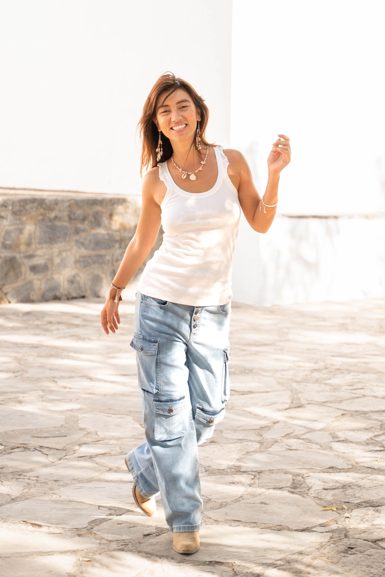 Isla Ibiza women worker jeans Nijar blue with straight fit