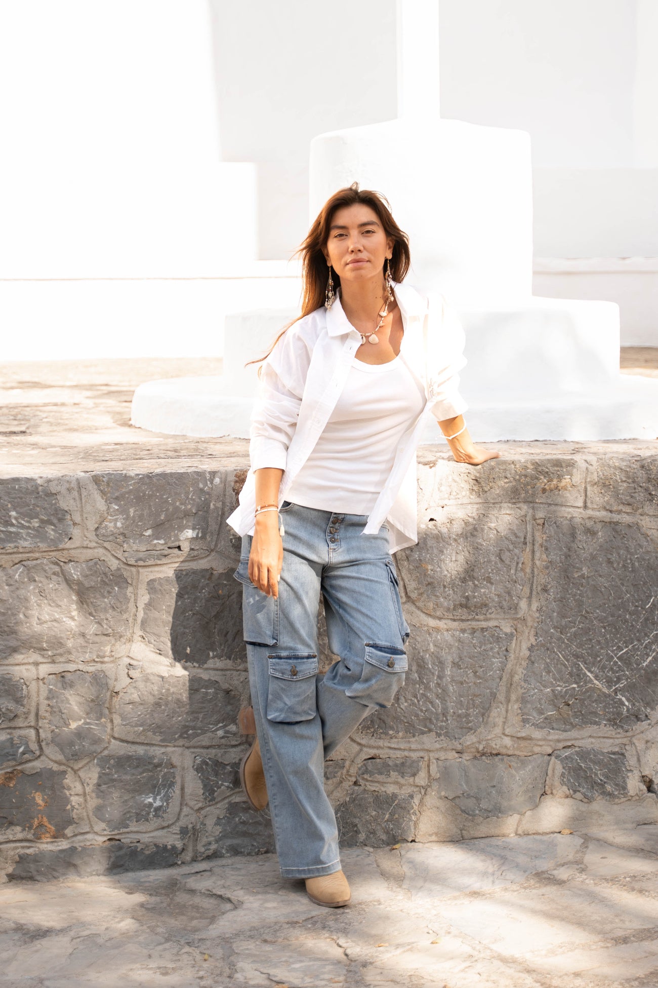 Isla Ibiza women worker jeans Nijar blue with straight fit