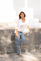 Isla Ibiza women worker jeans Nijar blue with straight fit