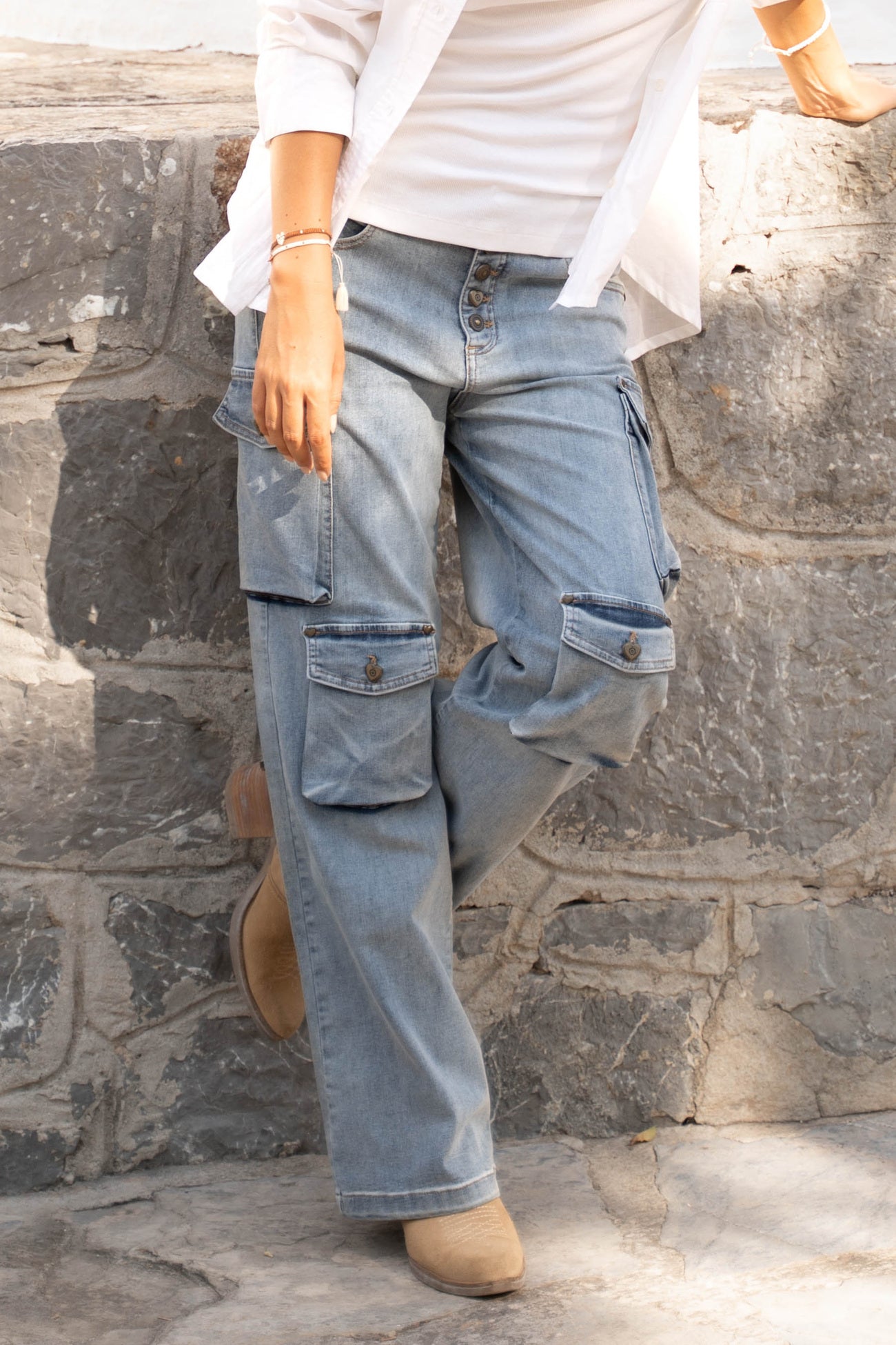 Isla Ibiza women worker jeans Nijar blue straight fit