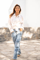 Isla Ibiza women worker jeans Nijar blue with straight fit