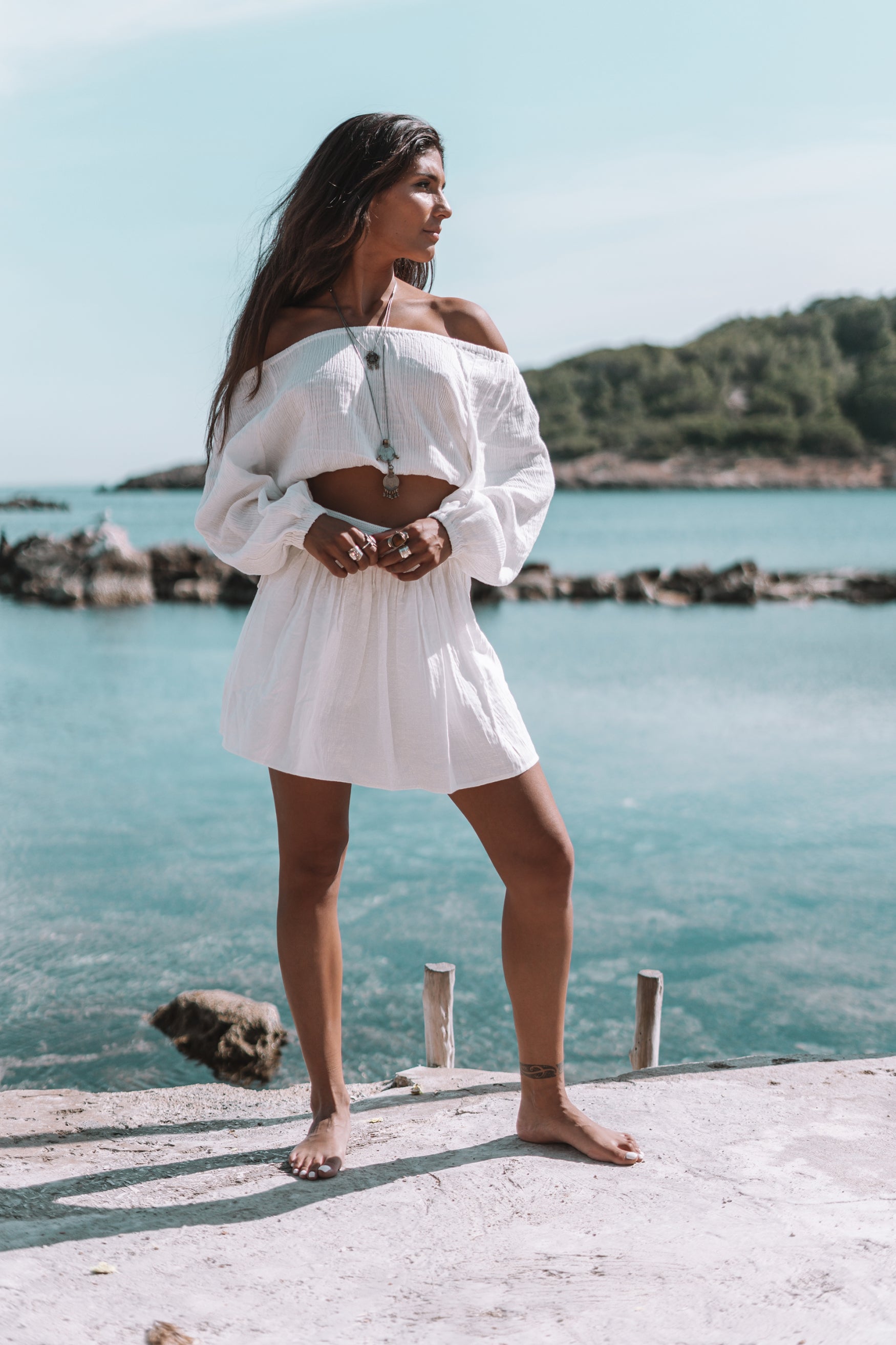 Bohemian rok in off white van MOOST Wanted, Brands of Ibiza