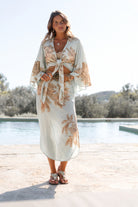 Ibizamode Wrap Top Marcia Isalea Mint floral wrap blouse