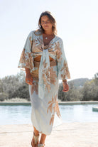 Ibizamode Wrap Top Marcia Isalea Mint floral wrap blouse