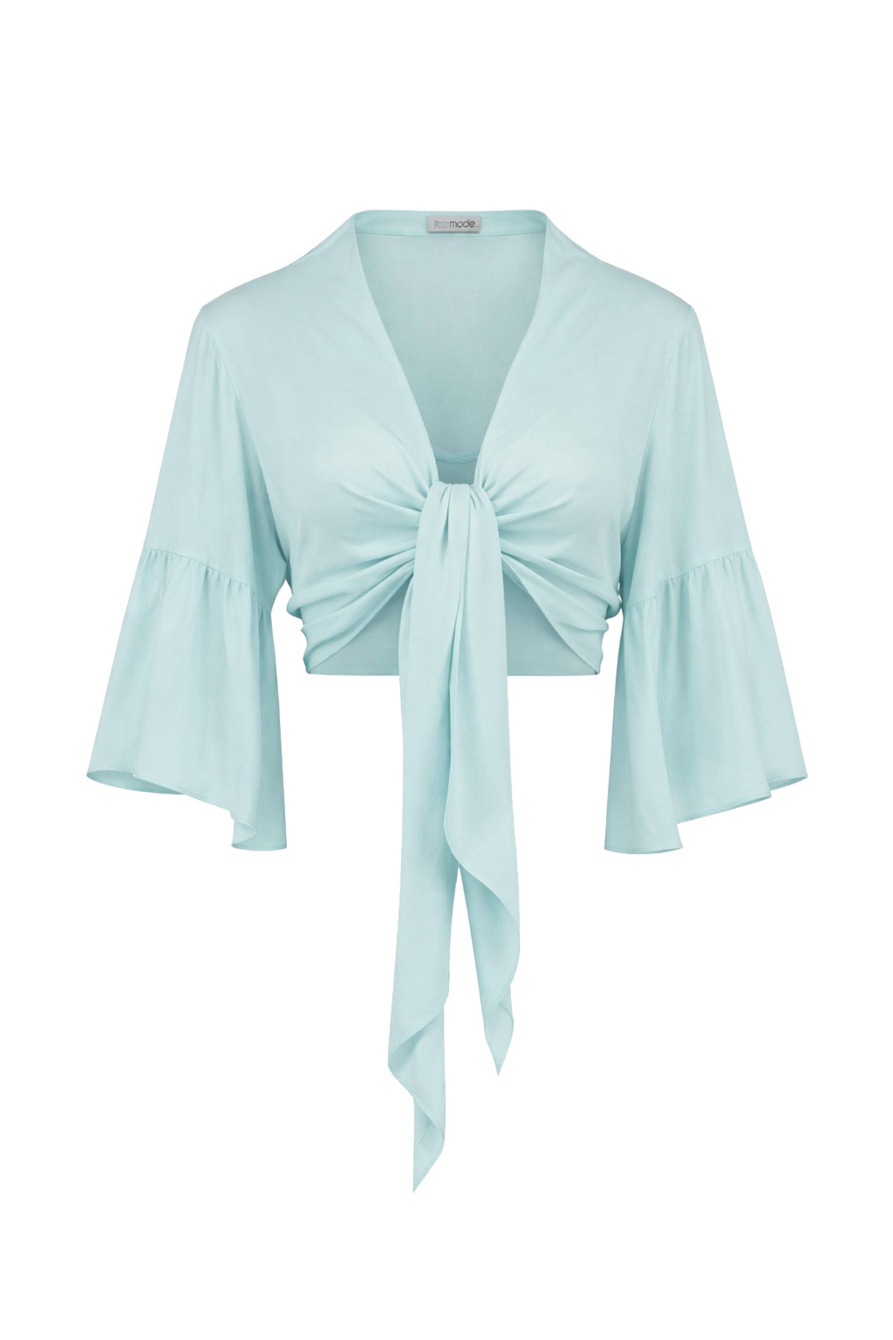 Ibizamode Wrap Top Marcia Mint plain wrap blouse