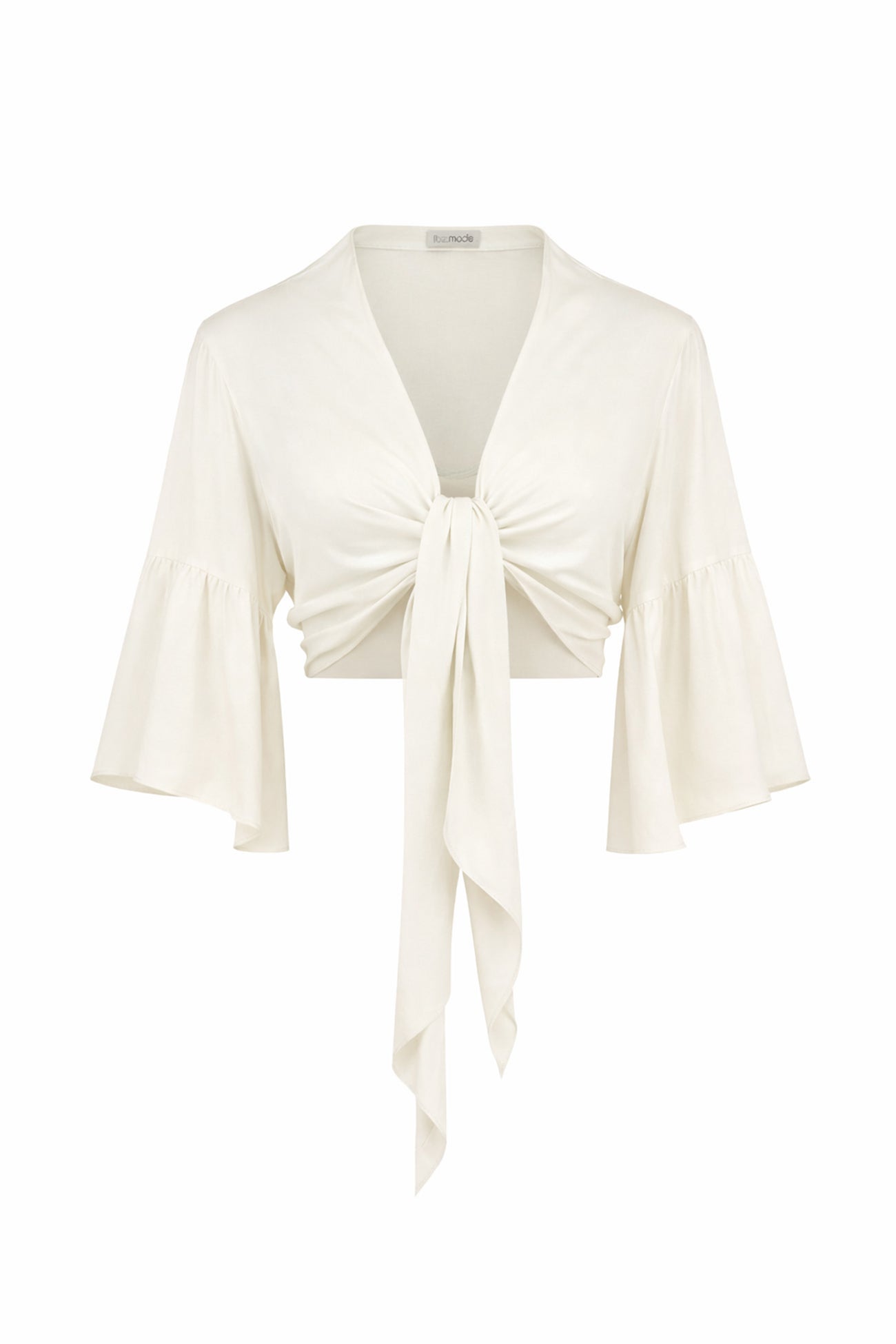 Ibizamode Wrap Top Marcia Ivory plain wrap blouse