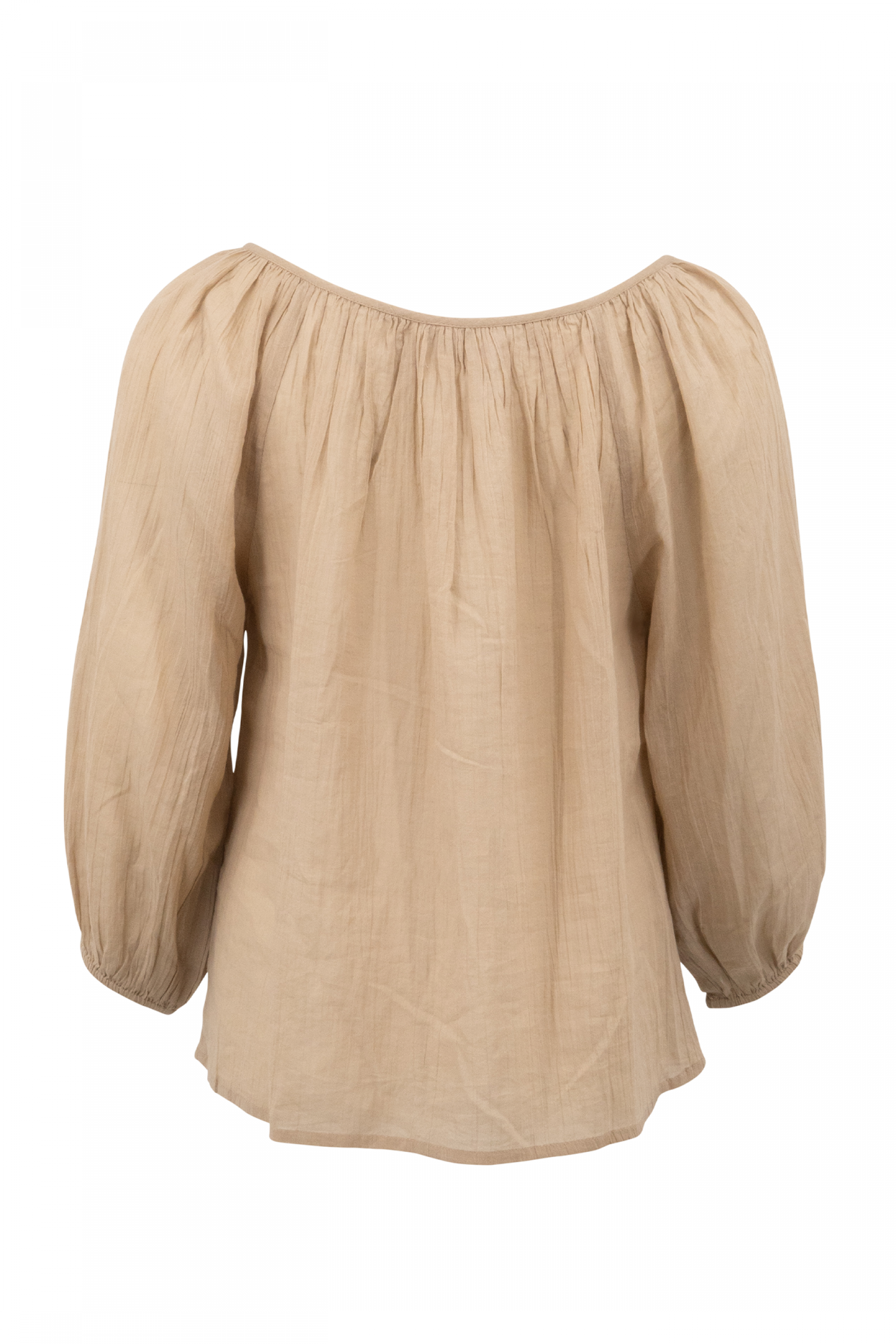 Bohemian blouse in taupe van ibzmode, Brands of Ibiza