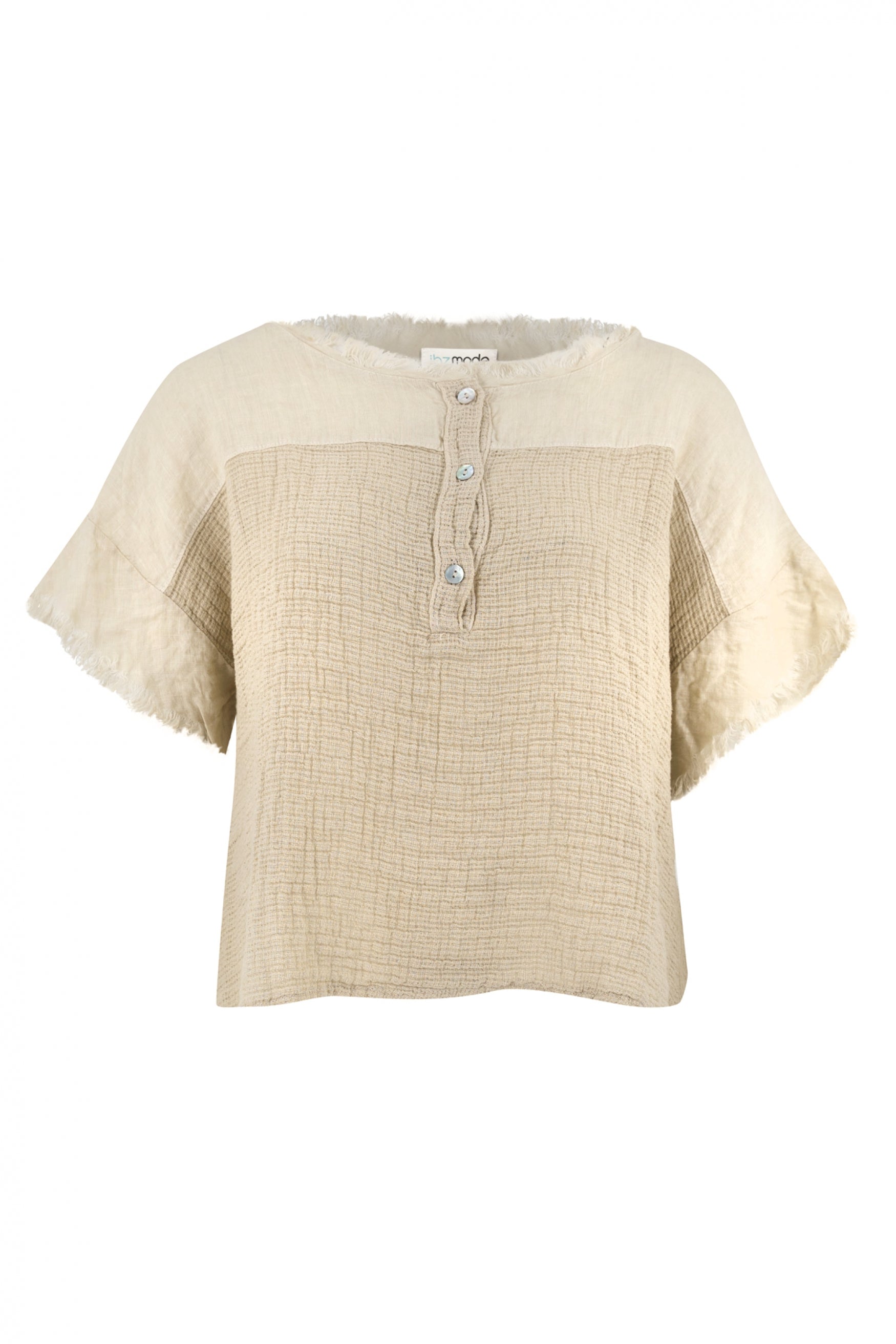 Bohemian blouse in sand van ibzmode, Brands of Ibiza