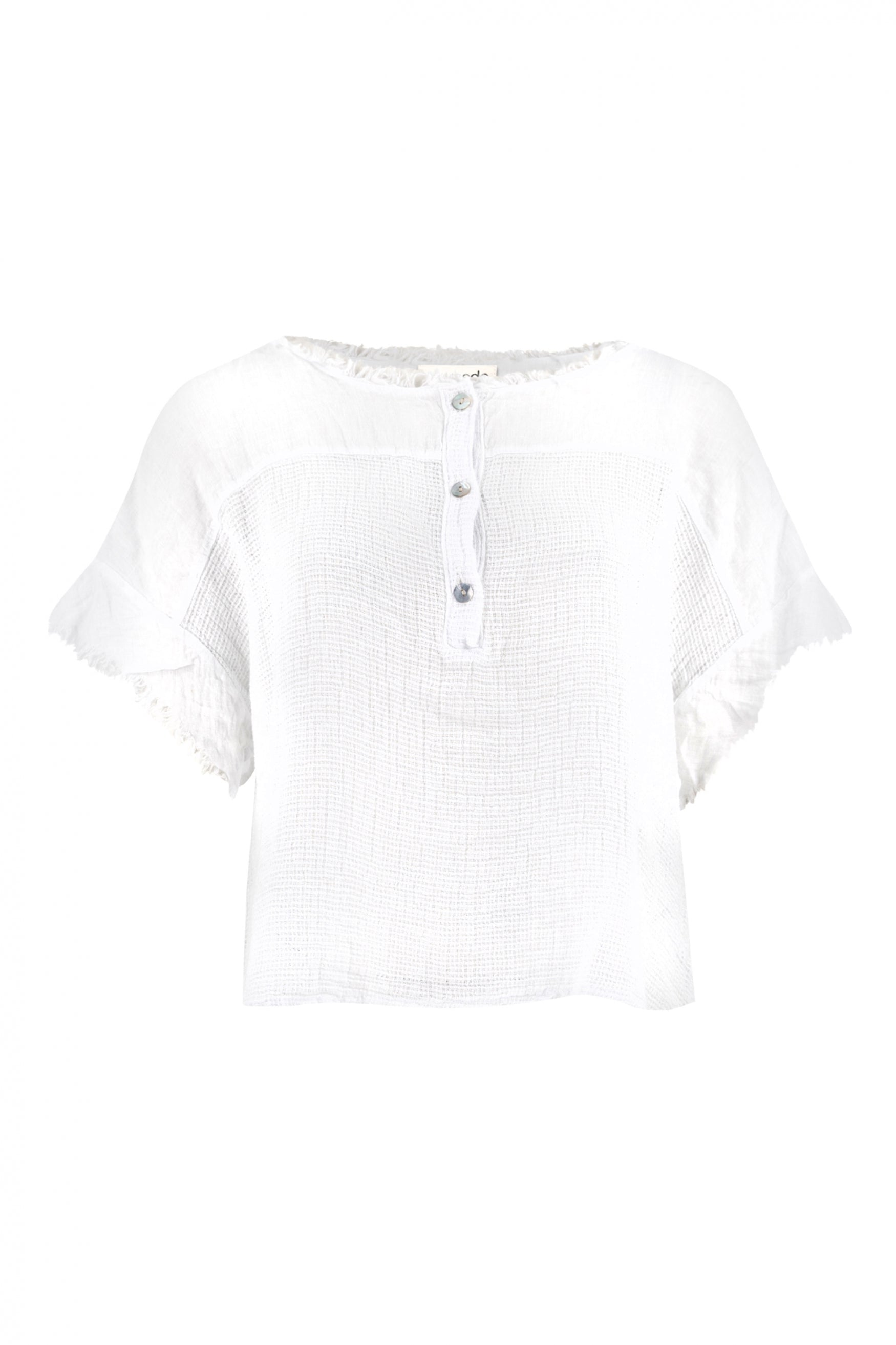 Bohemian blouse in white van ibzmode, Brands of Ibiza
