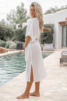 Bohemian kimono in white van ibzmode, Brands of Ibiza