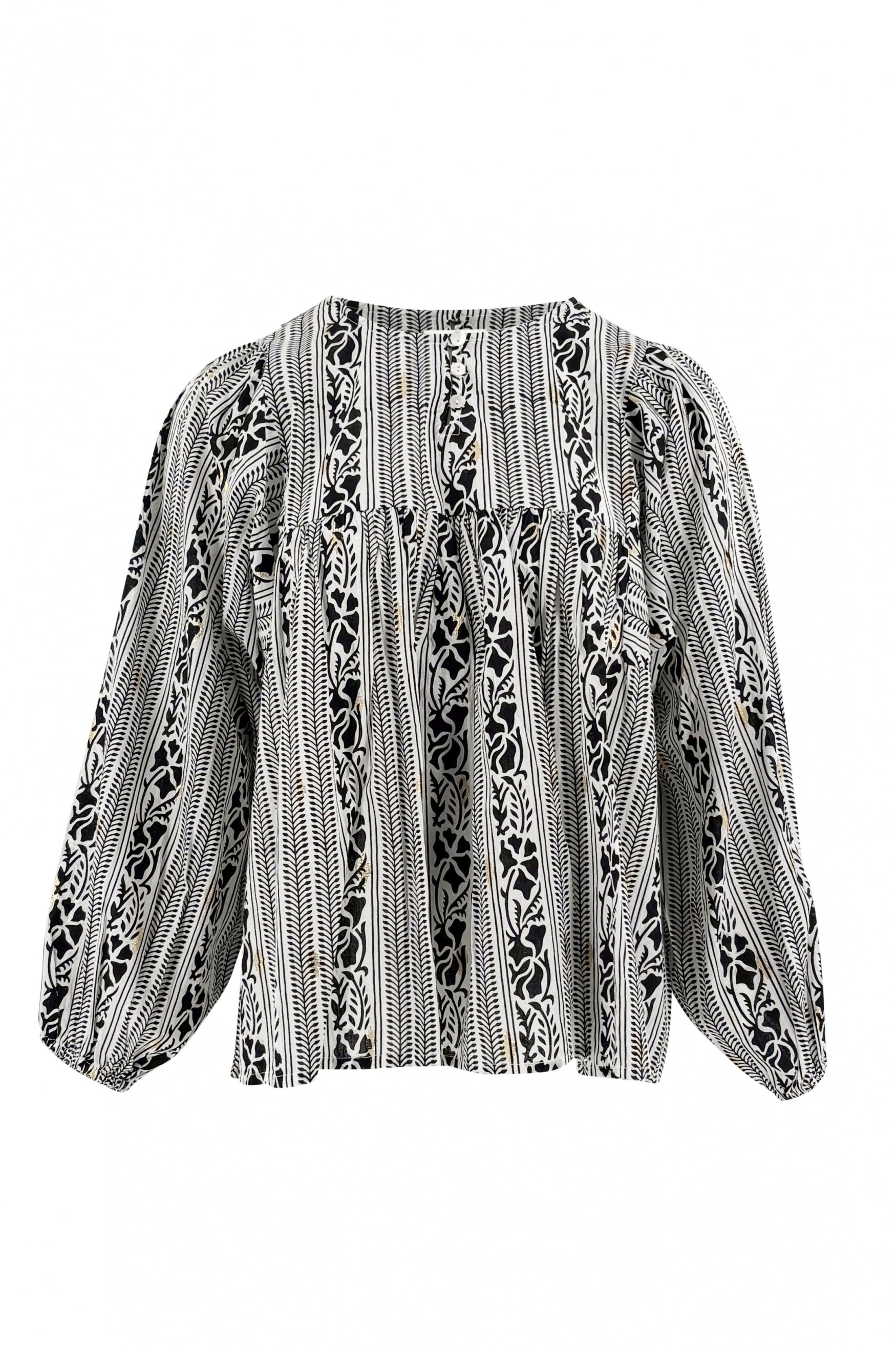 Bohemian blouse in black van ibzmode, Brands of Ibiza