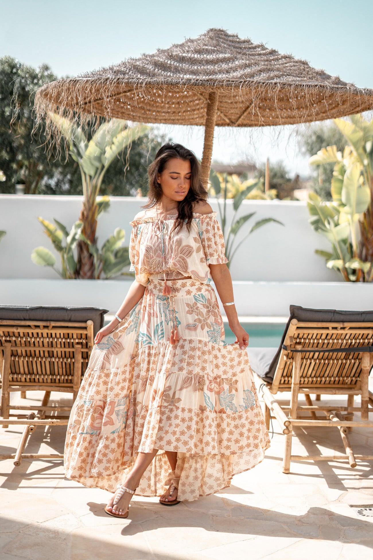 Bohemian top in floral van ibzmode, Brands of Ibiza