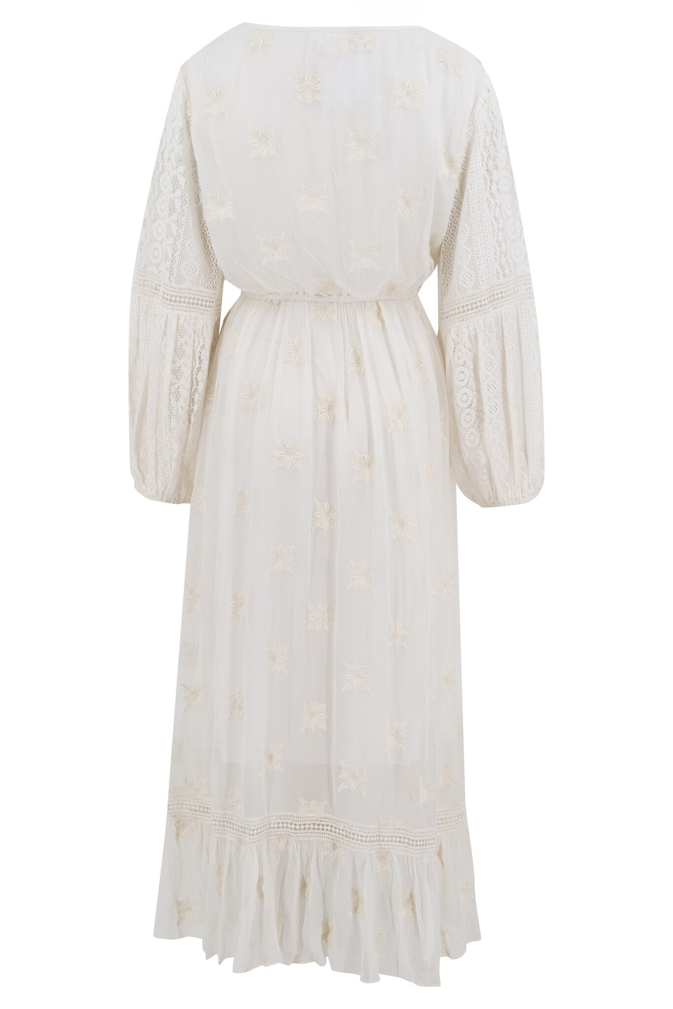 Bohemian jurk in white van ibzmode, Brands of Ibiza