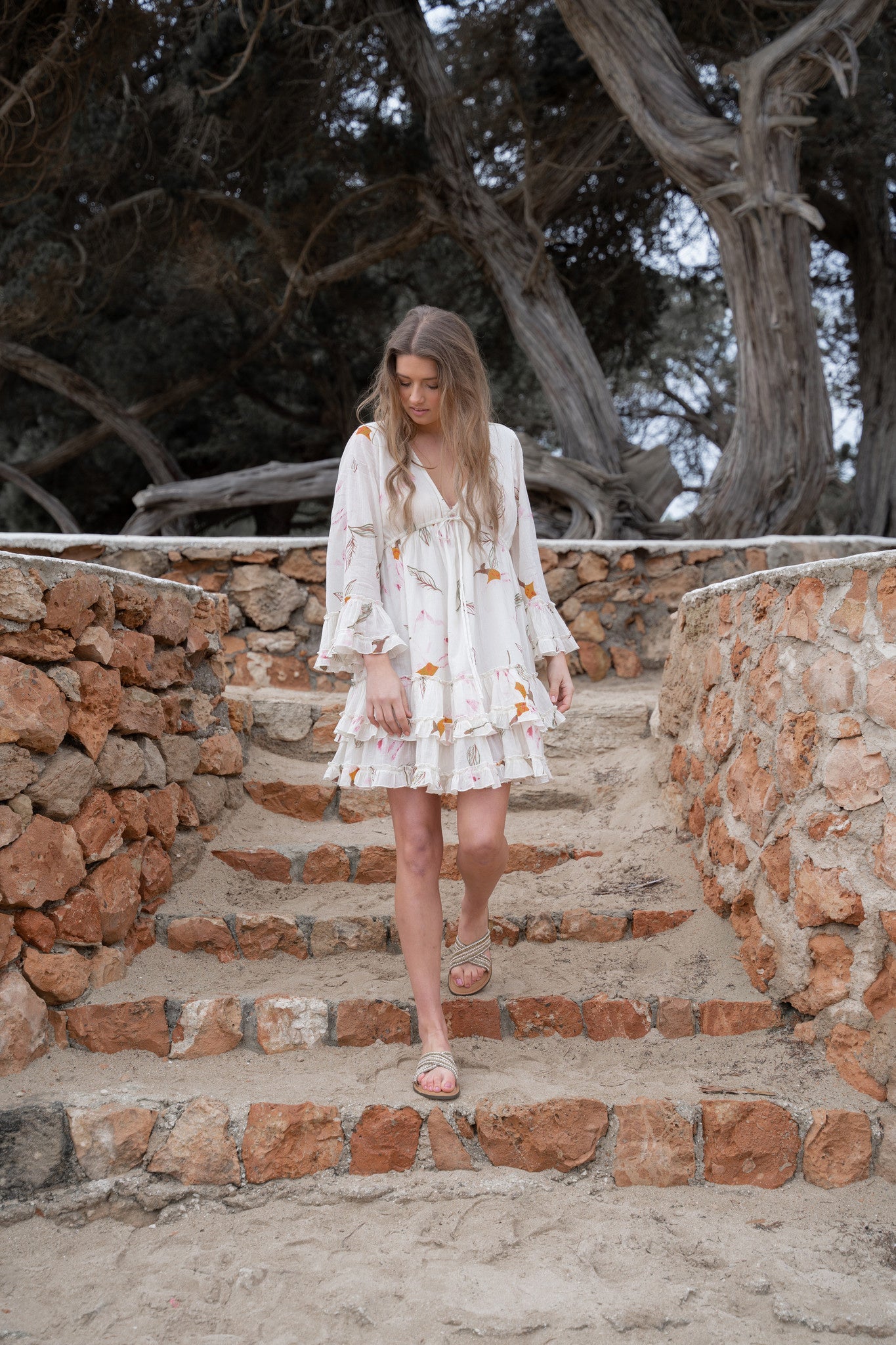 Bohemian jurk in beige van ibzmode, Brands of Ibiza
