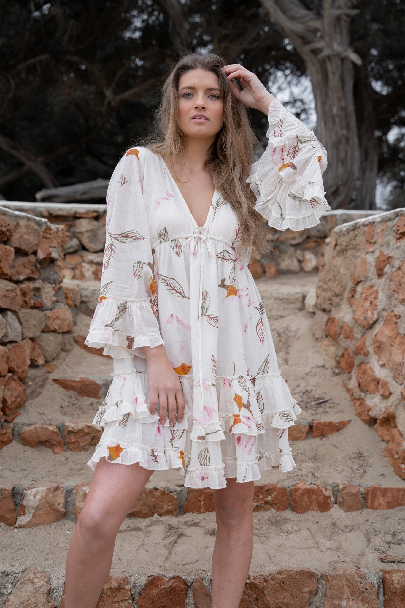 Bohemian jurk in beige van ibzmode, Brands of Ibiza