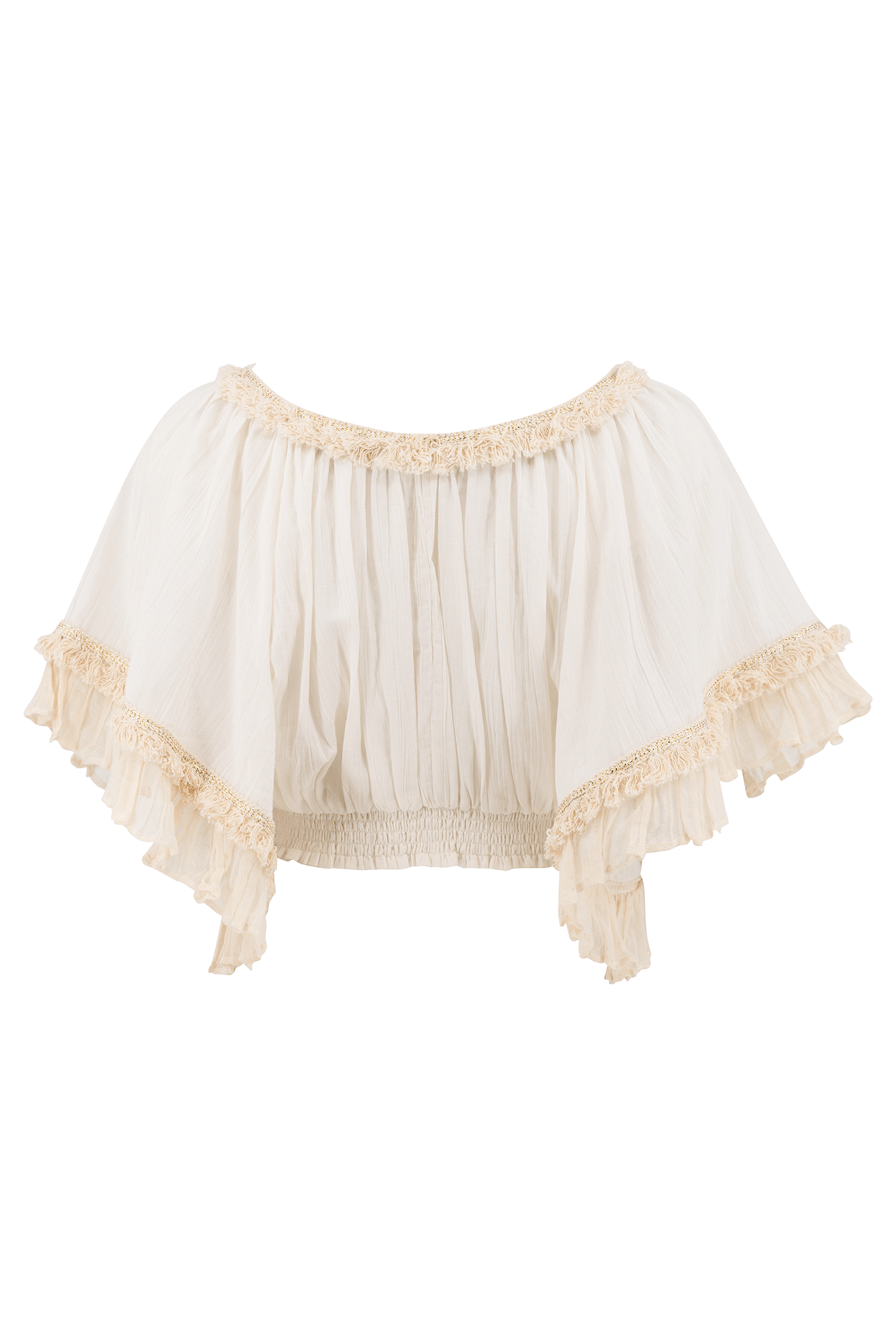 Bohemian top in ivory van ibzmode, Brands of Ibiza