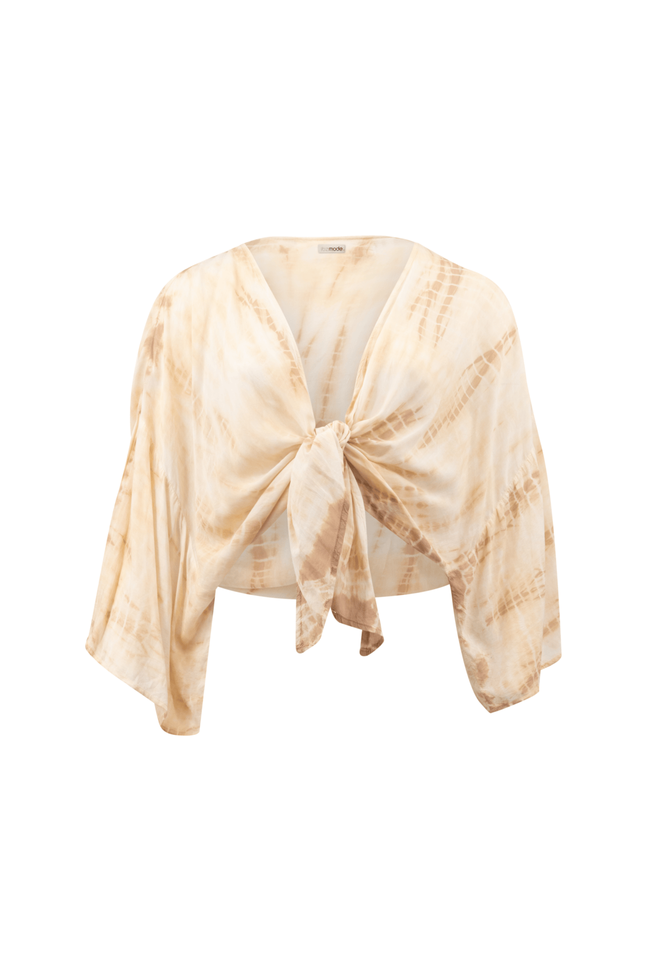Bohemian kimono in tie dye taupe van ibzmode, Brands of Ibiza