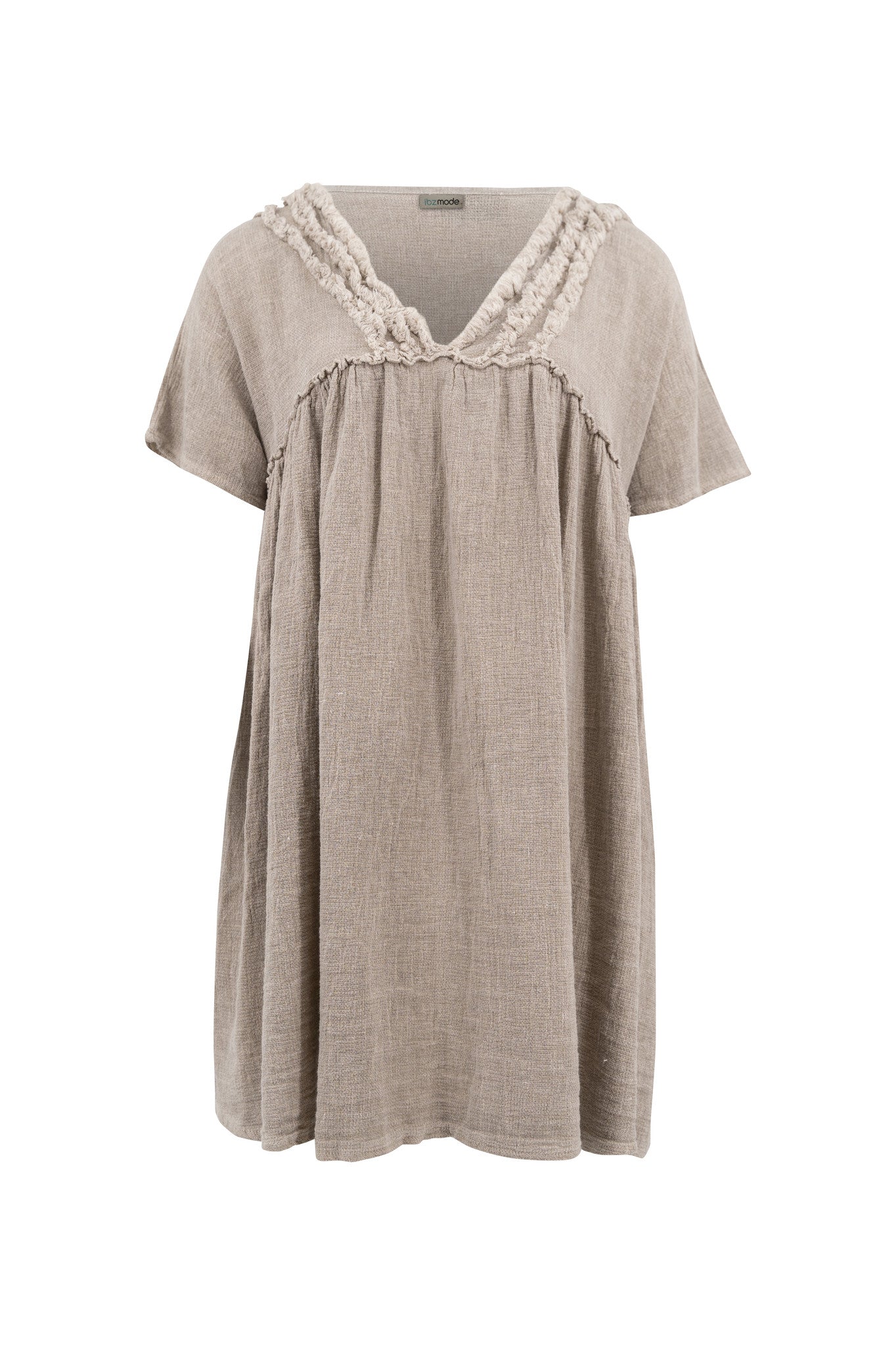 Bohemian jurk in taupe van ibzmode, Brands of Ibiza