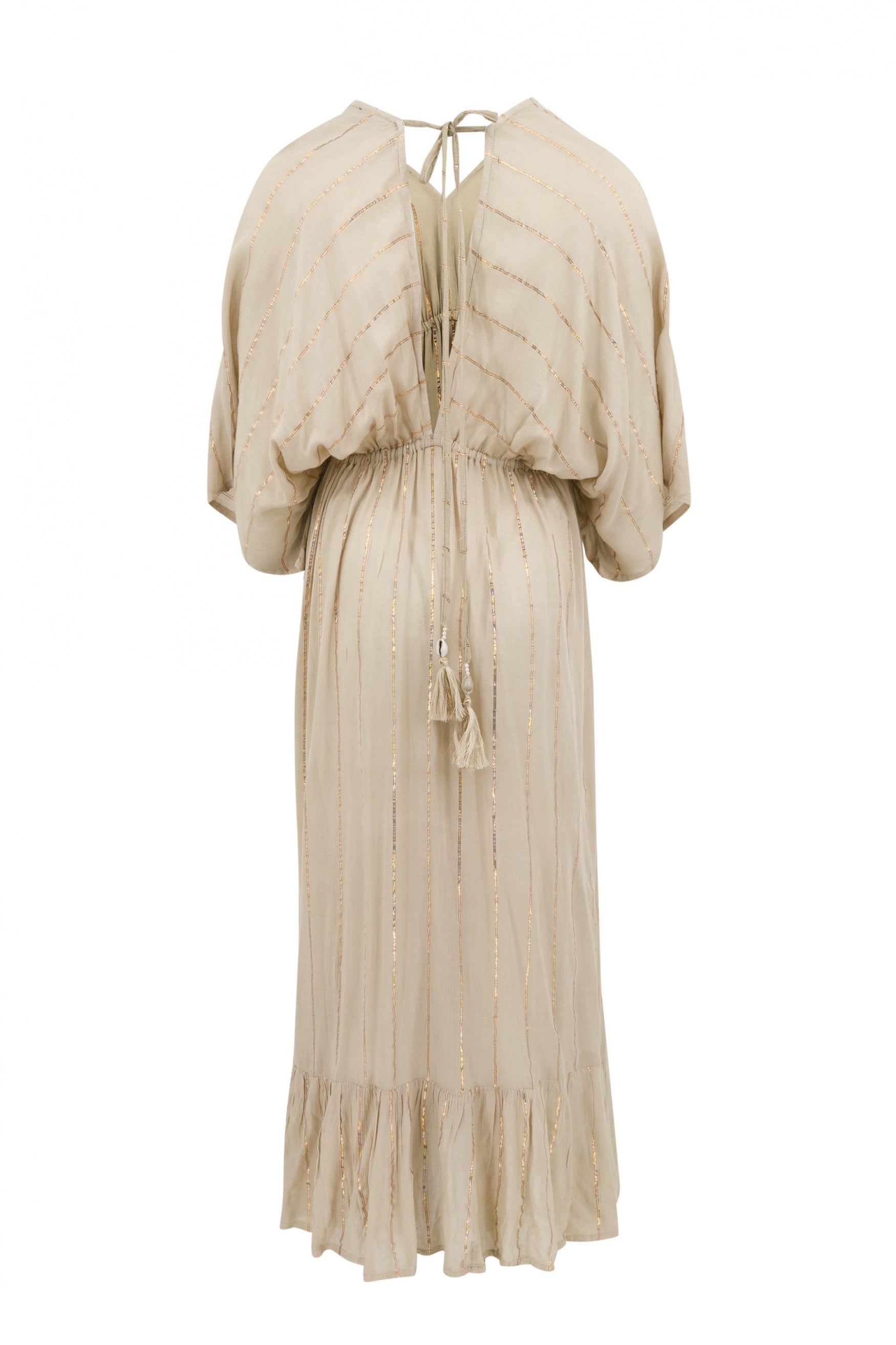 Bohemian jurk in sand van ibzmode, Brands of Ibiza