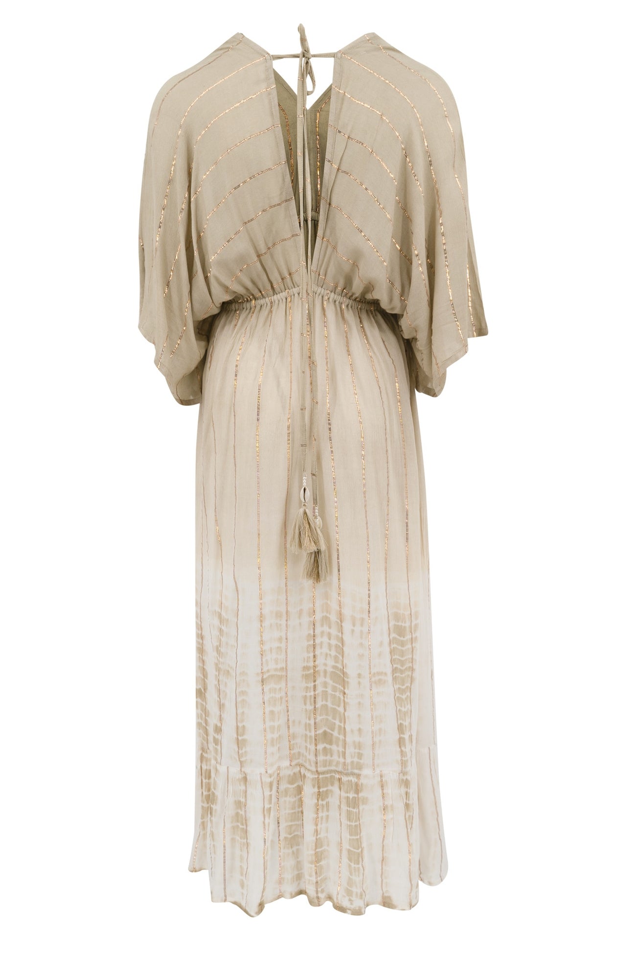 Bohemian jurk in tye dye beige/ white van ibzmode, Brands of Ibiza