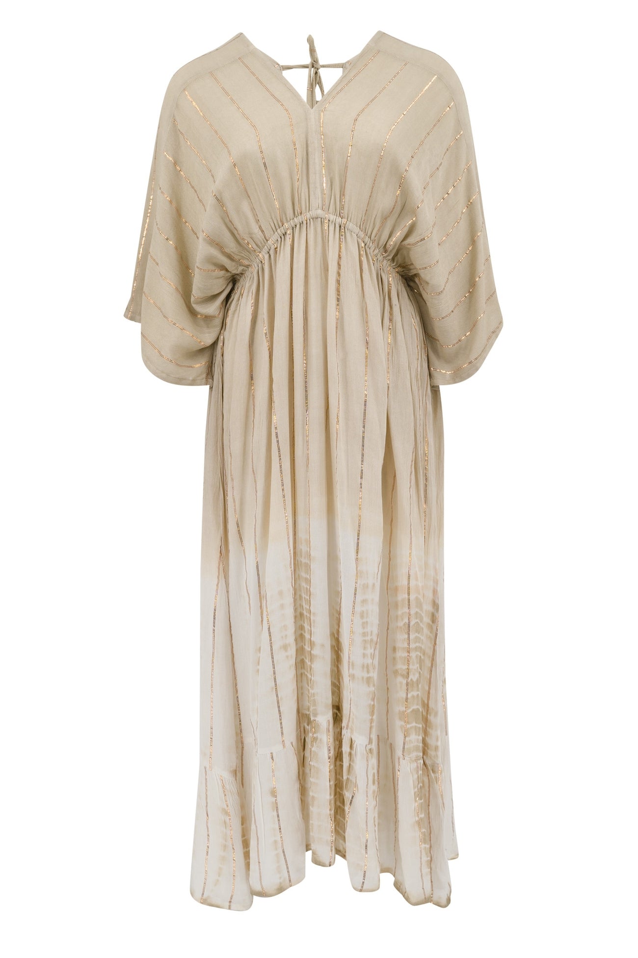 Bohemian jurk in tye dye beige/ white van ibzmode, Brands of Ibiza