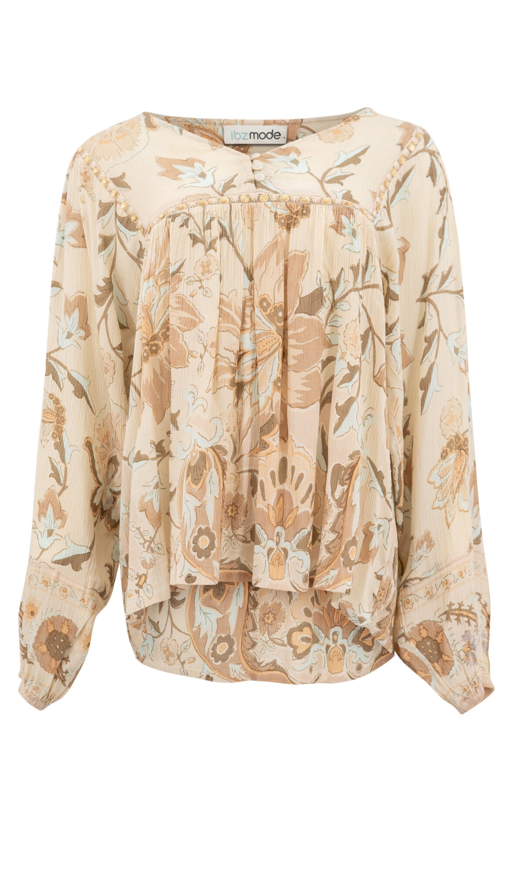 Bohemian blouse in natural van ibzmode, Brands of Ibiza