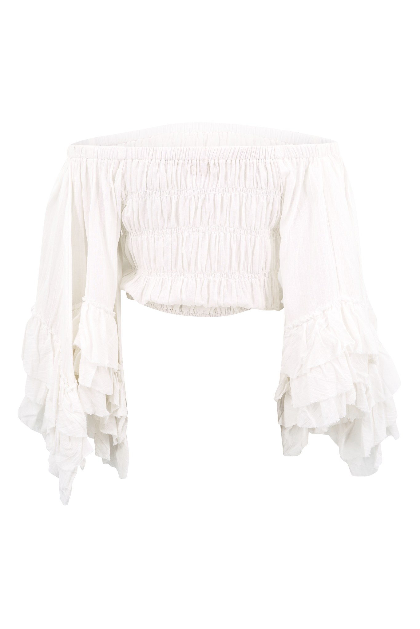 Bohemian top in white van ibzmode, Brands of Ibiza