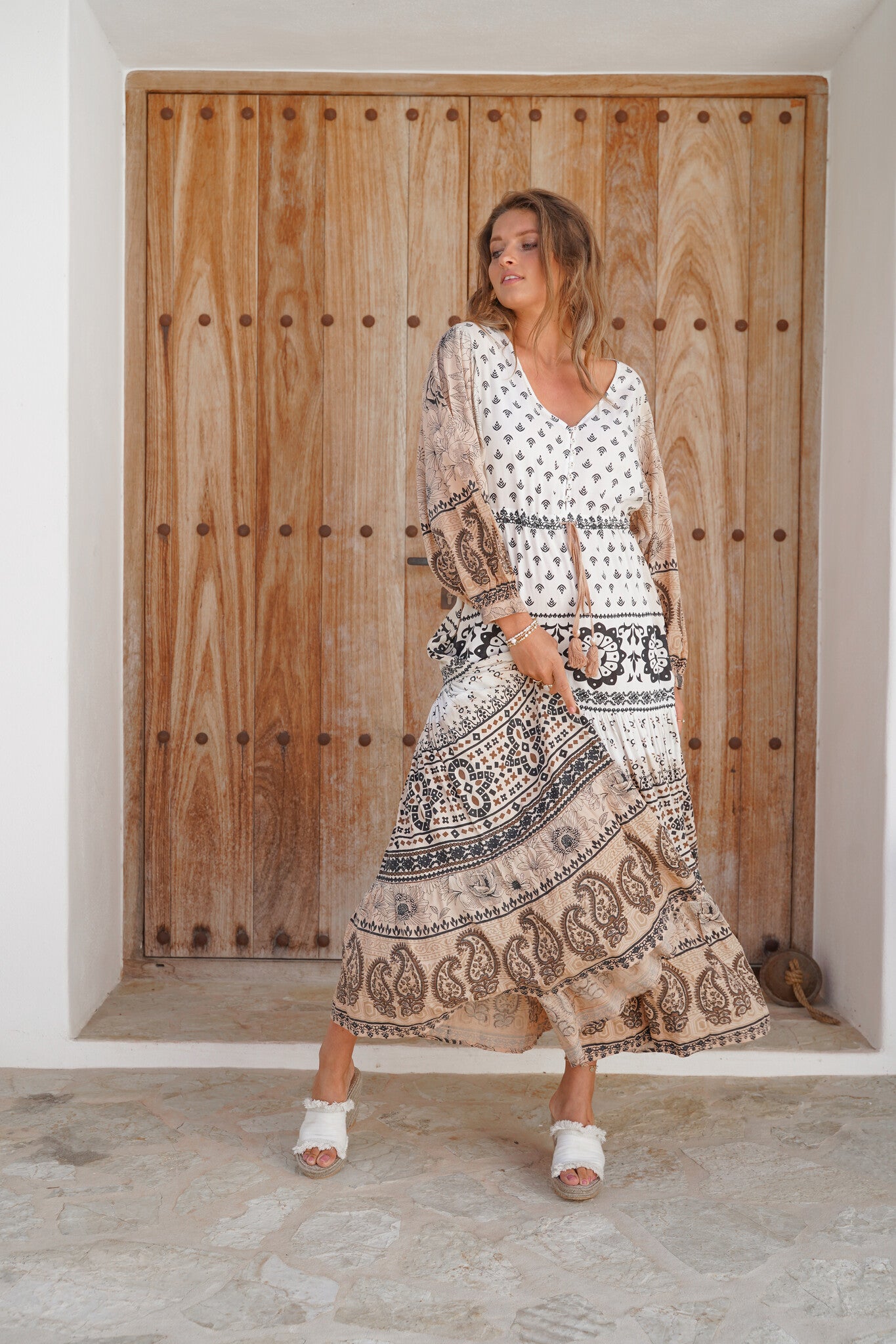 Bohemian jurk in peach van ibzmode, Brands of Ibiza