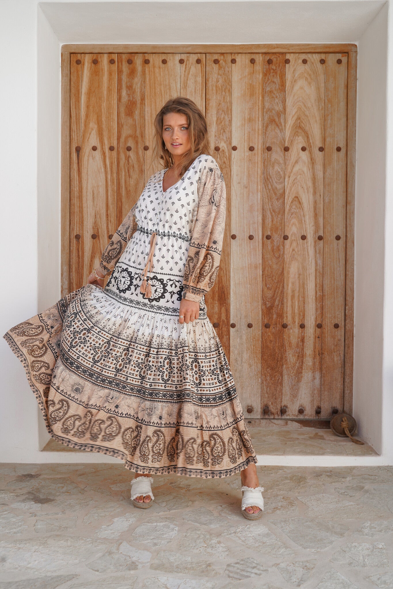 Bohemian jurk in peach van ibzmode, Brands of Ibiza