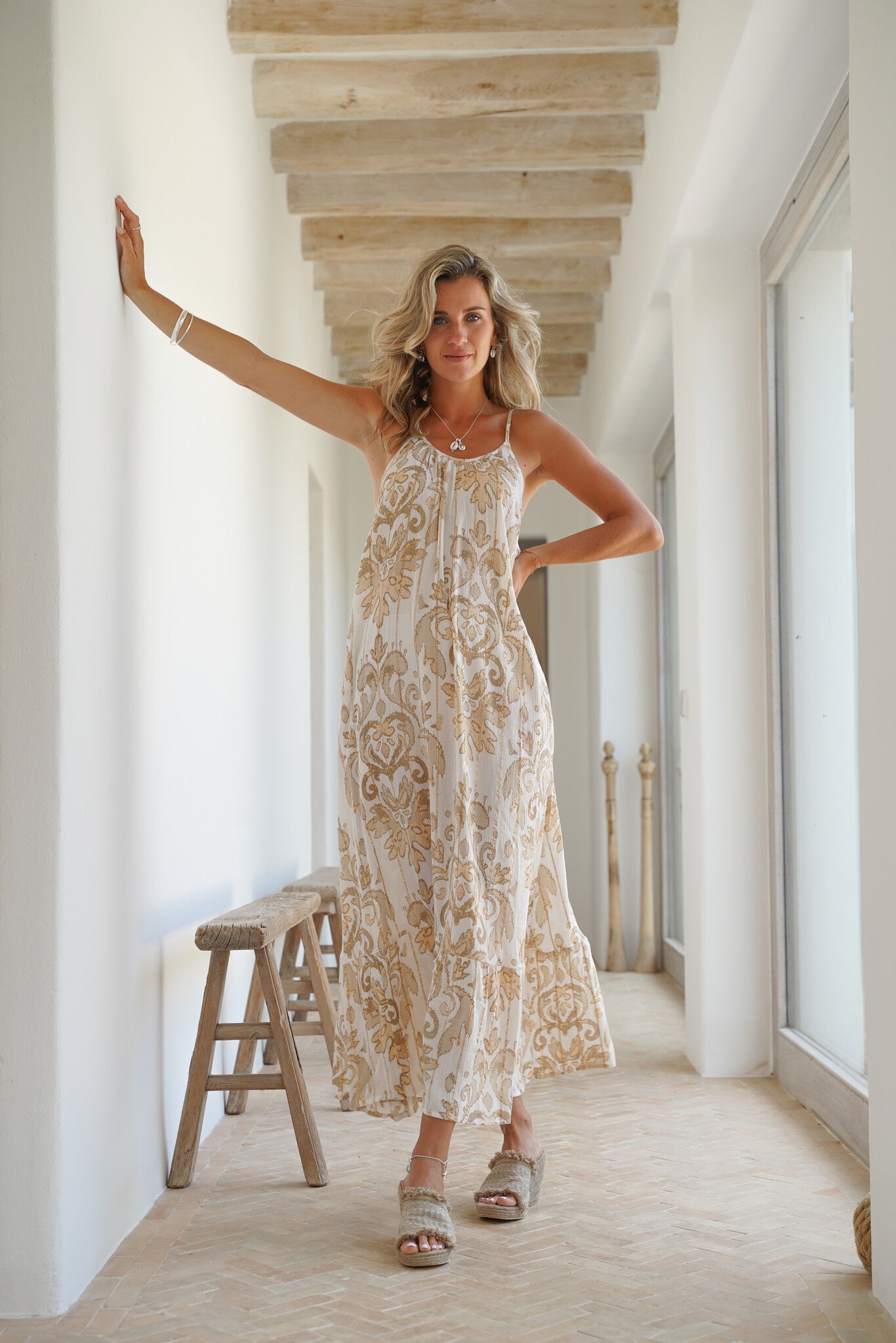 Bohemian jurk in ivory van ibzmode, Brands of Ibiza