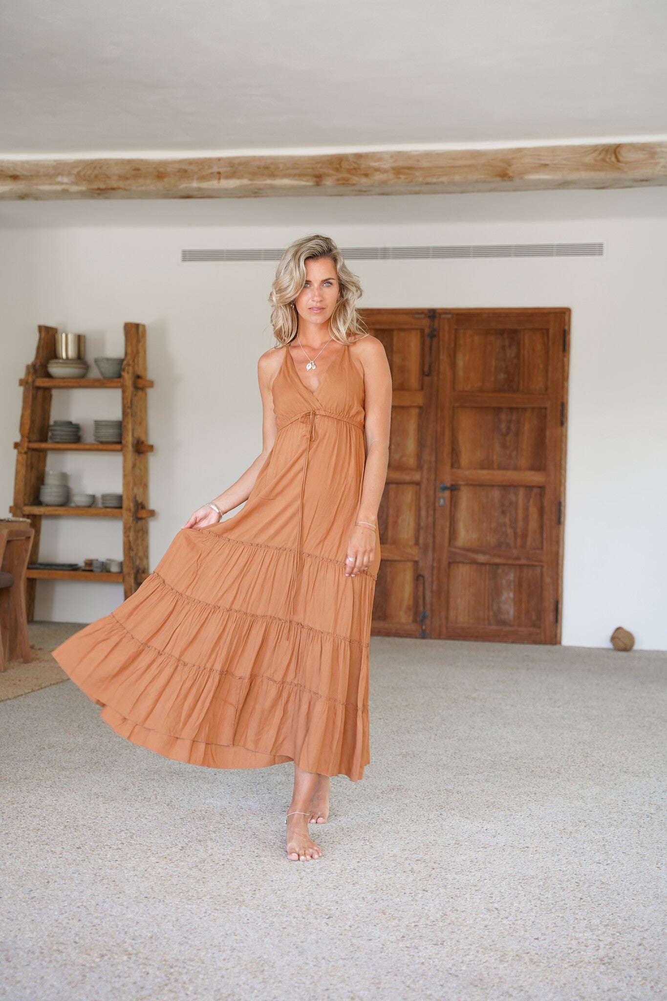 Bohemian jurk in cognac van ibzmode, Brands of Ibiza