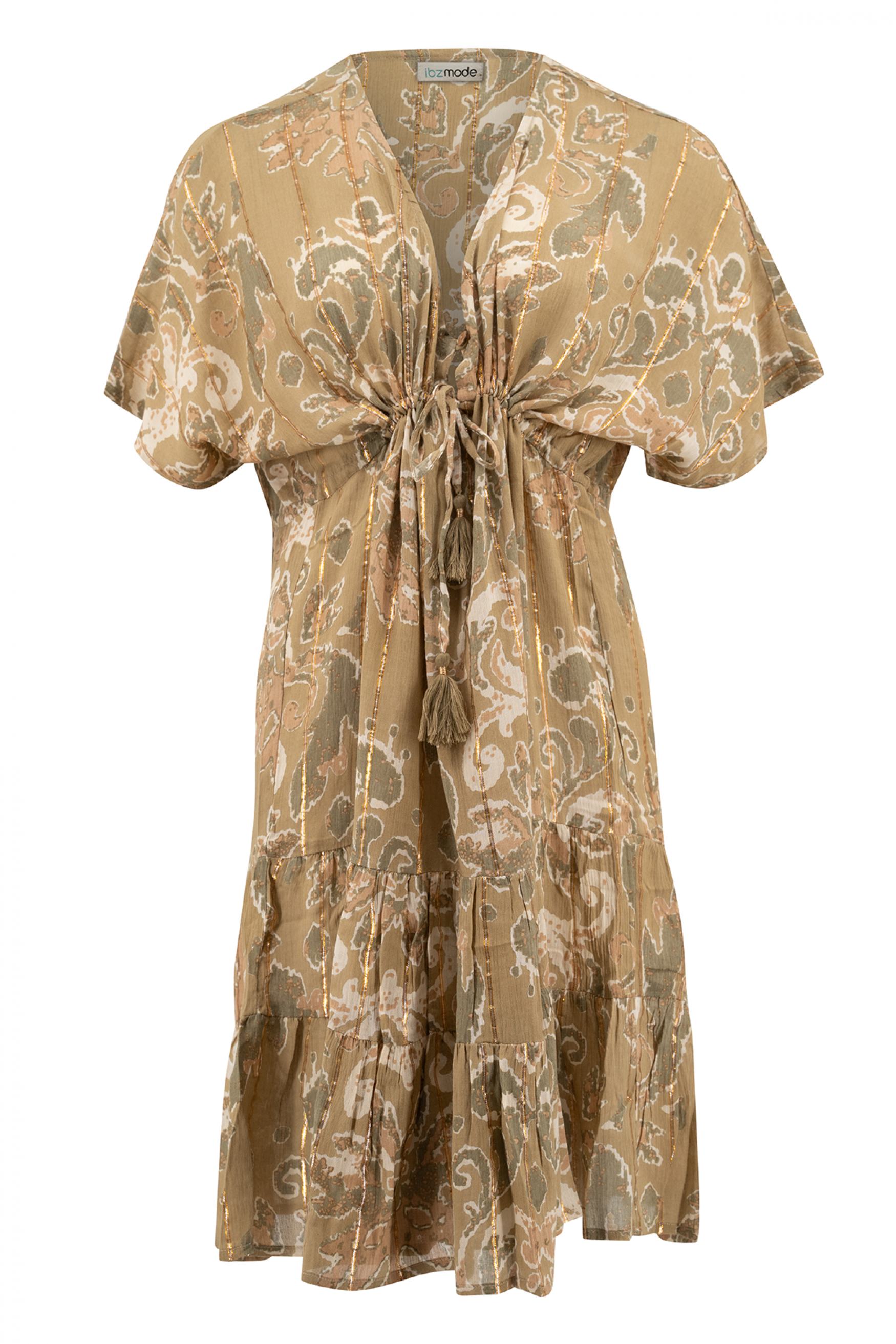 Bohemian jurk in khaki van ibzmode, Brands of Ibiza