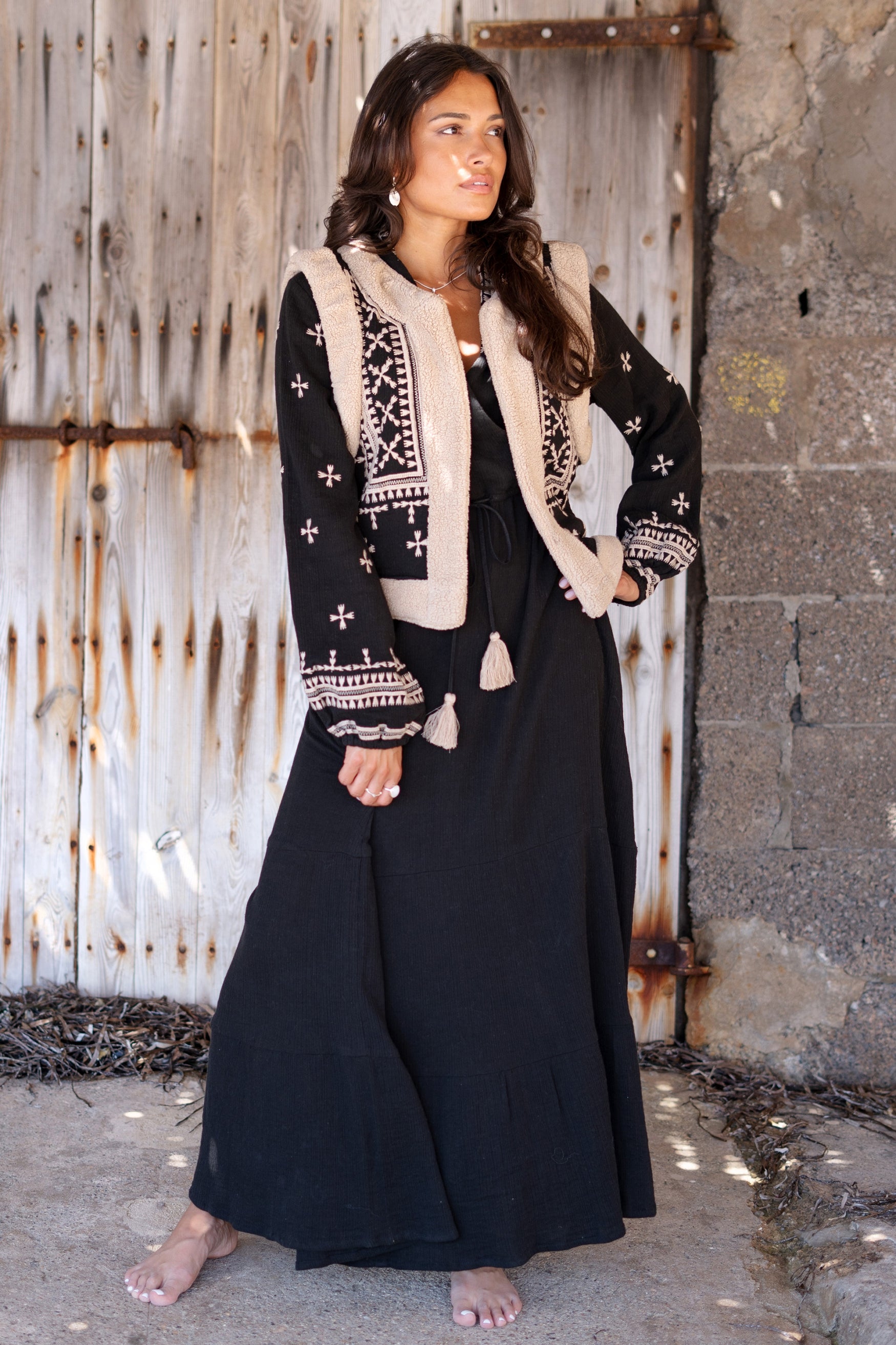 Bohemian jurk in black van ibzmode, Brands of Ibiza