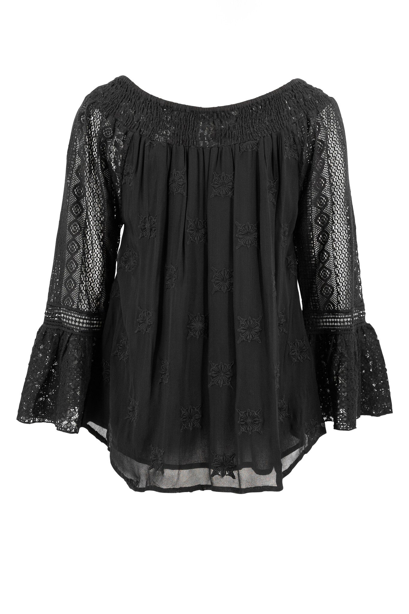 Bohemian blouse in black van ibzmode, Brands of Ibiza
