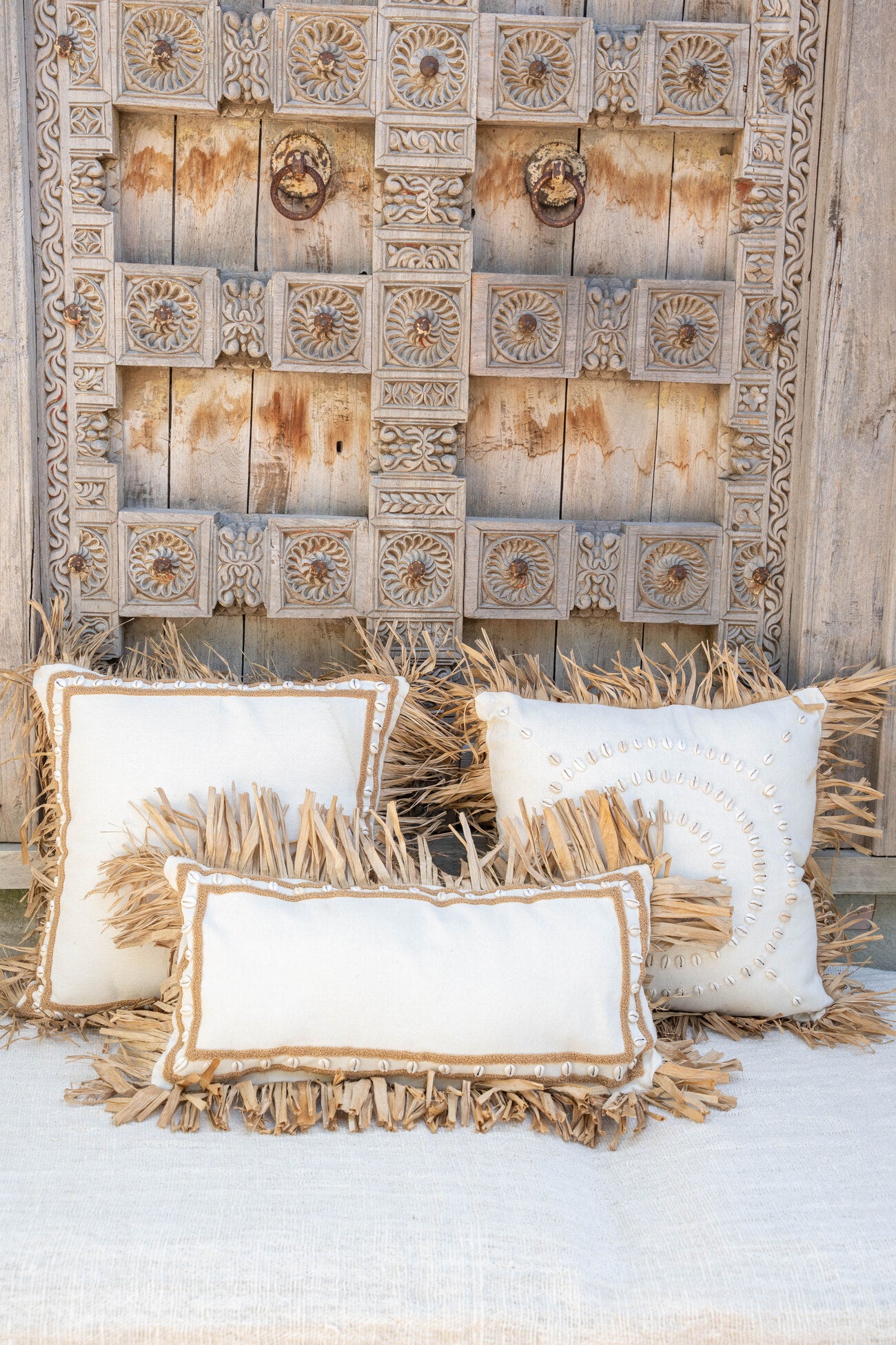 Kissen Fringe Rectangle Off White