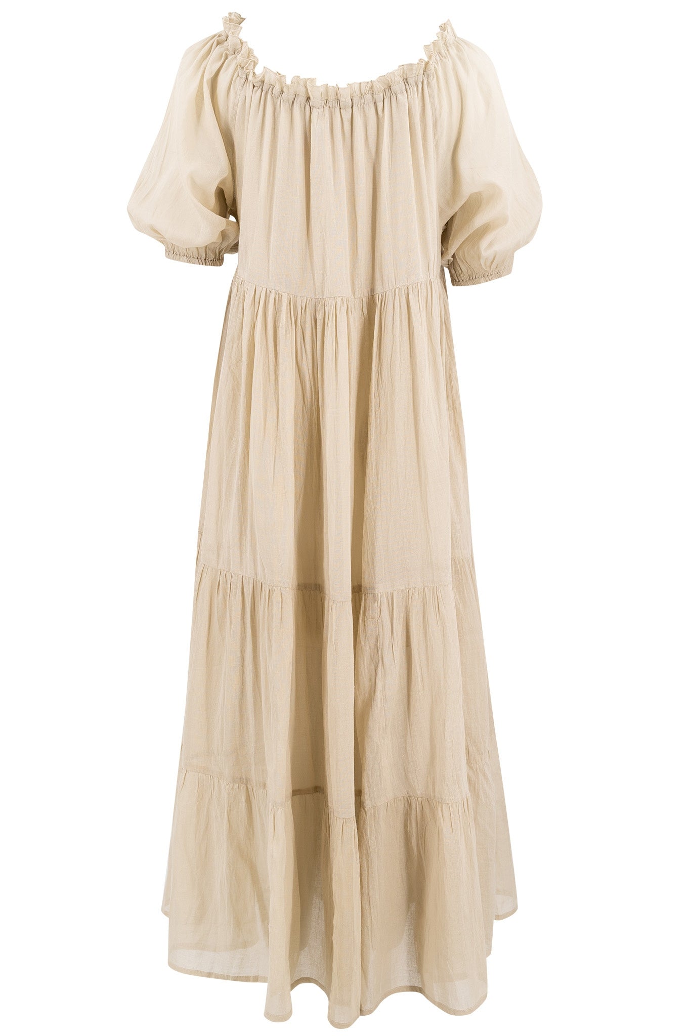 Bohemian jurk in sand van ibzmode, Brands of Ibiza