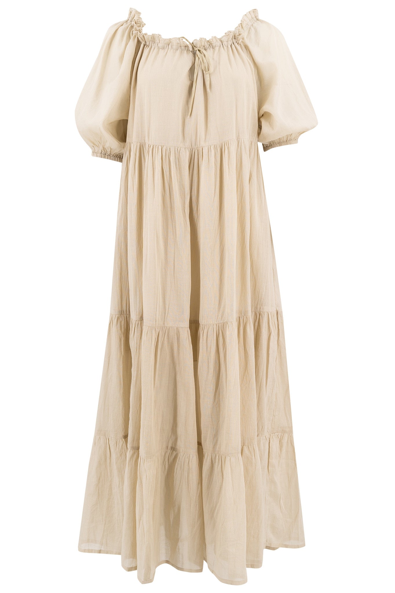 Bohemian jurk in sand van ibzmode, Brands of Ibiza