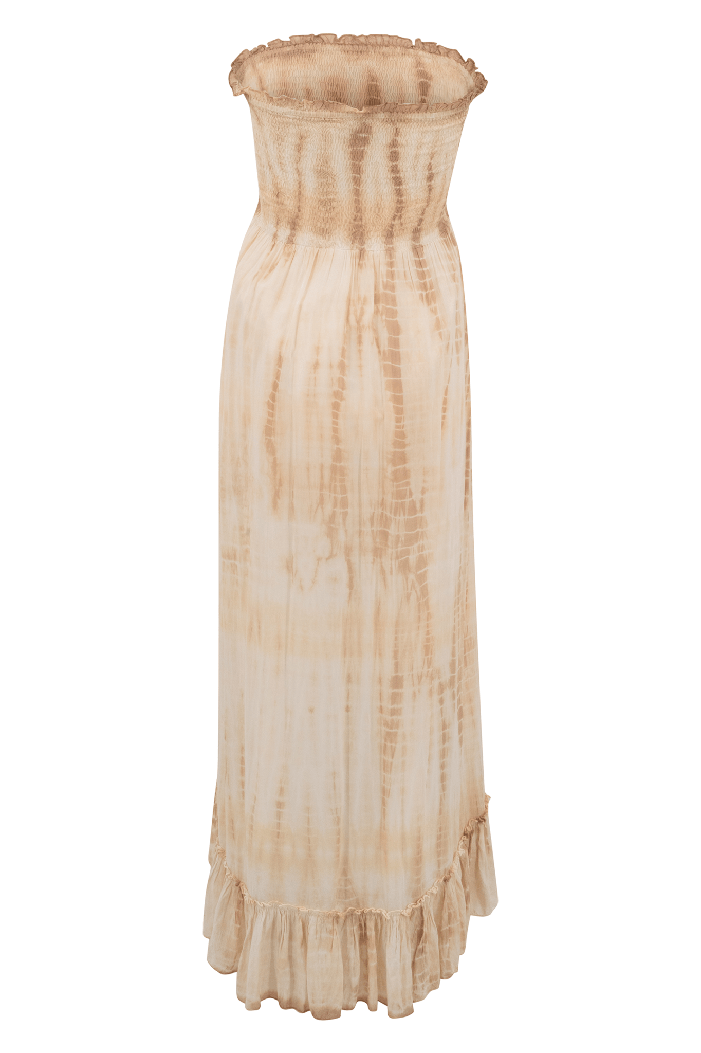 Bohemian jurk in tie dye taupe van ibzmode, Brands of Ibiza