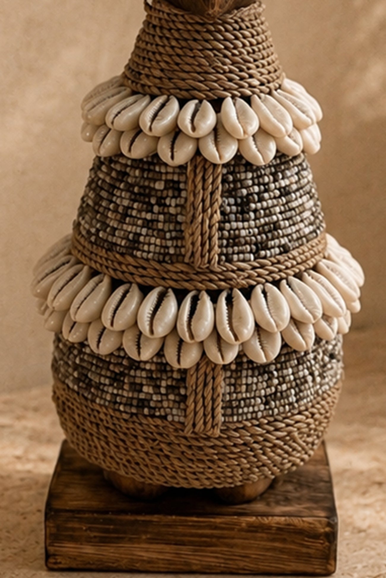 ibzhome handcrafted natural nomad doll with beads and shell details