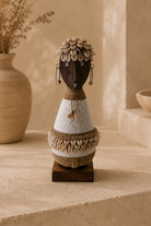 ibzhome handcrafted white nomad doll with shells and decorative beads