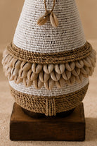 ibzhome handcrafted white nomad doll with shells and decorative beads