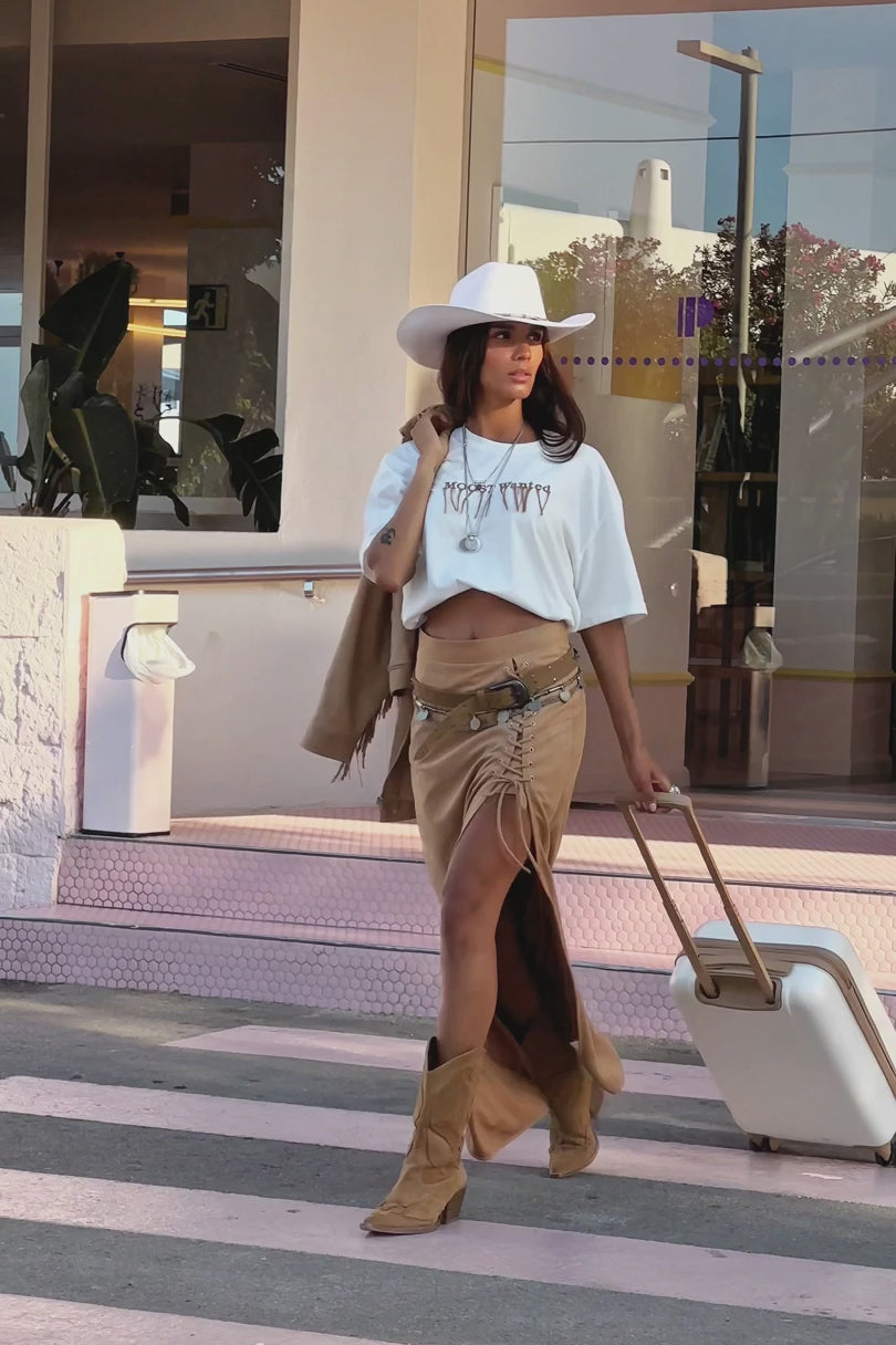 105★ puppilyhils オロク 06 Bit Fringe Tee Skye Fringe T-shirt, off-white | Most Wanted - ibizamode