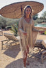 Ibizamode Kaftan Noelia Soleria Taupe with fringe details and airy viscose fit