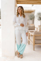 Weiße Bluse im Bohemian-Stil von Ibizamode mit lockerem Schnitt